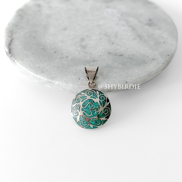 NEW Tibetan Artisan Handcrafted Pendant, Turquoise Inlay - Picture 1 of 6